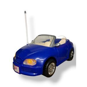 Vintage 1999 Mattel Barbie Radio Control Convertible Car Blue Working Headlights